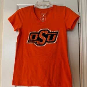 Orange V-Neck T-Shirt with OSU Logo